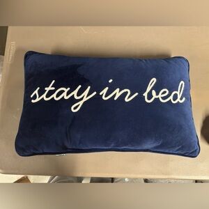 Dormify Navy Blue 'Stay in Bed' Pillow soft comfy cozy decor